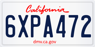 CA license plate 6XPA472
