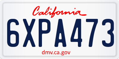 CA license plate 6XPA473