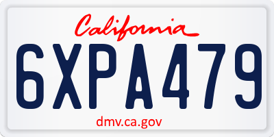 CA license plate 6XPA479