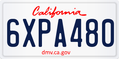 CA license plate 6XPA480