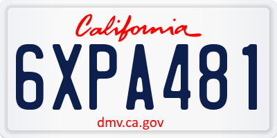CA license plate 6XPA481