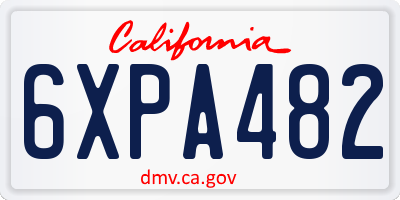 CA license plate 6XPA482