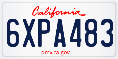 CA license plate 6XPA483