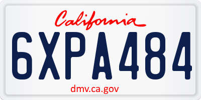 CA license plate 6XPA484