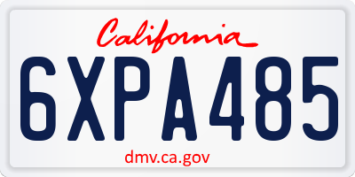 CA license plate 6XPA485