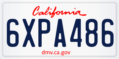 CA license plate 6XPA486