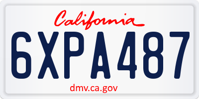 CA license plate 6XPA487