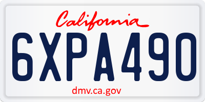 CA license plate 6XPA490
