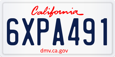 CA license plate 6XPA491