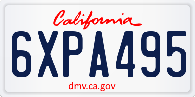 CA license plate 6XPA495