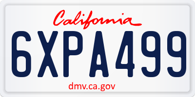 CA license plate 6XPA499