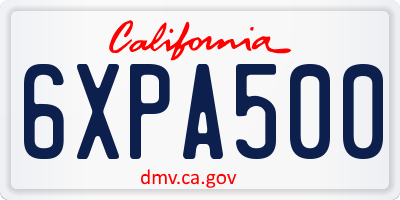 CA license plate 6XPA500