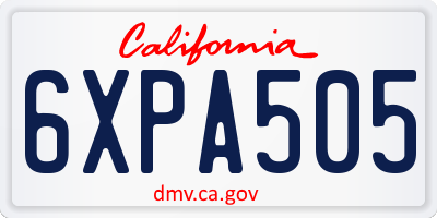 CA license plate 6XPA505