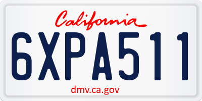 CA license plate 6XPA511