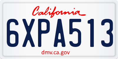 CA license plate 6XPA513