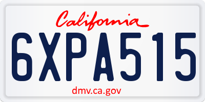 CA license plate 6XPA515