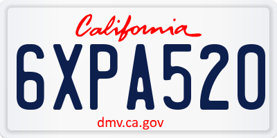 CA license plate 6XPA520