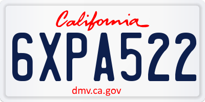 CA license plate 6XPA522
