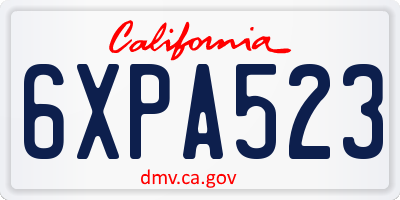 CA license plate 6XPA523