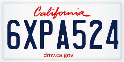 CA license plate 6XPA524