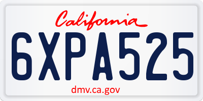 CA license plate 6XPA525