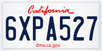 CA license plate 6XPA527