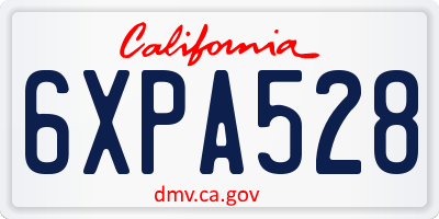 CA license plate 6XPA528