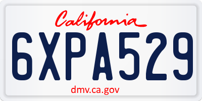 CA license plate 6XPA529