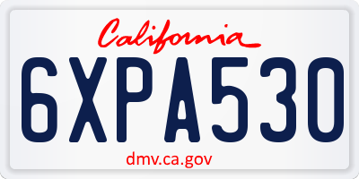 CA license plate 6XPA530