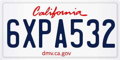 CA license plate 6XPA532