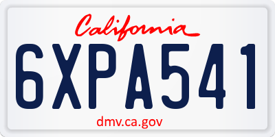 CA license plate 6XPA541