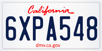CA license plate 6XPA548