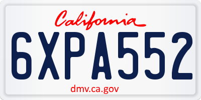 CA license plate 6XPA552