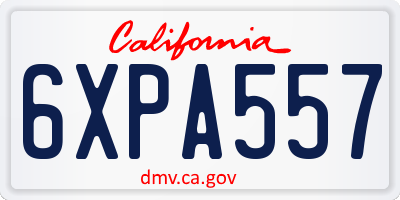 CA license plate 6XPA557
