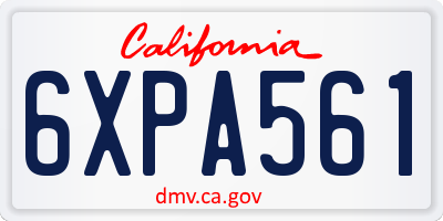 CA license plate 6XPA561