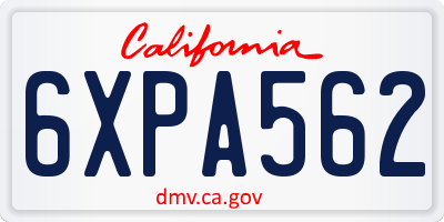 CA license plate 6XPA562
