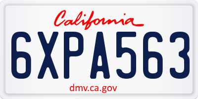 CA license plate 6XPA563