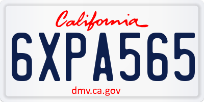 CA license plate 6XPA565