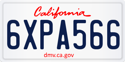 CA license plate 6XPA566