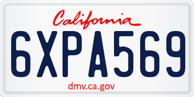 CA license plate 6XPA569