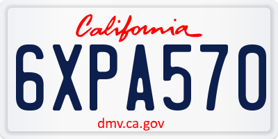 CA license plate 6XPA570