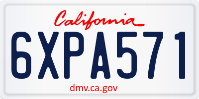 CA license plate 6XPA571