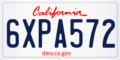 CA license plate 6XPA572