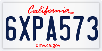 CA license plate 6XPA573