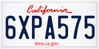 CA license plate 6XPA575