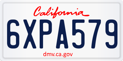 CA license plate 6XPA579