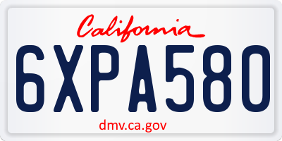 CA license plate 6XPA580