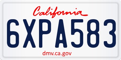 CA license plate 6XPA583