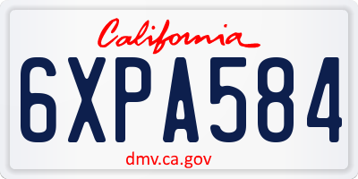 CA license plate 6XPA584