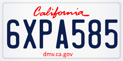 CA license plate 6XPA585